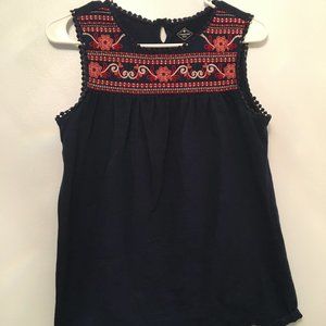 Small St Johns Bay Blue/ Red Floral Top